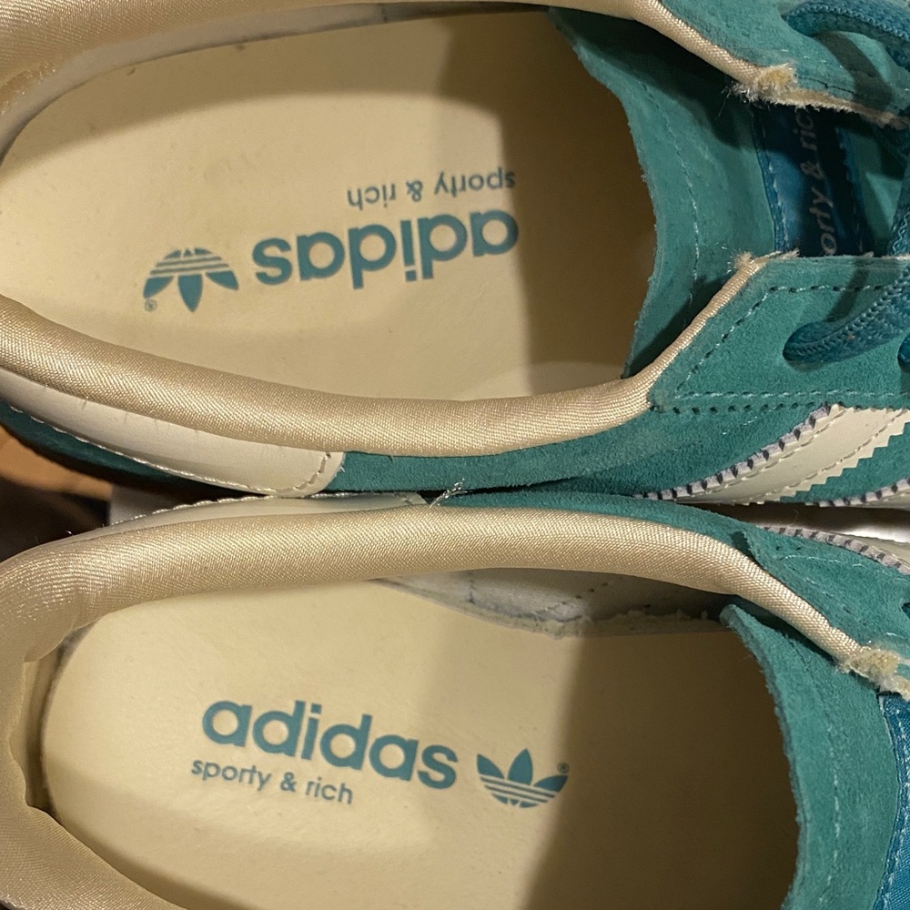 Adidas Men's Turquoise and White Sneakers - Picture 6 of 6